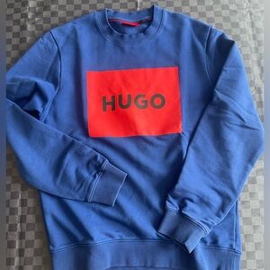 HUGO Men's Crewneck Sweater in Blue and Red